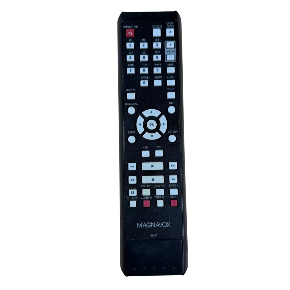 Magnavox NB887 DVD VCR Remote Control Black Replacement